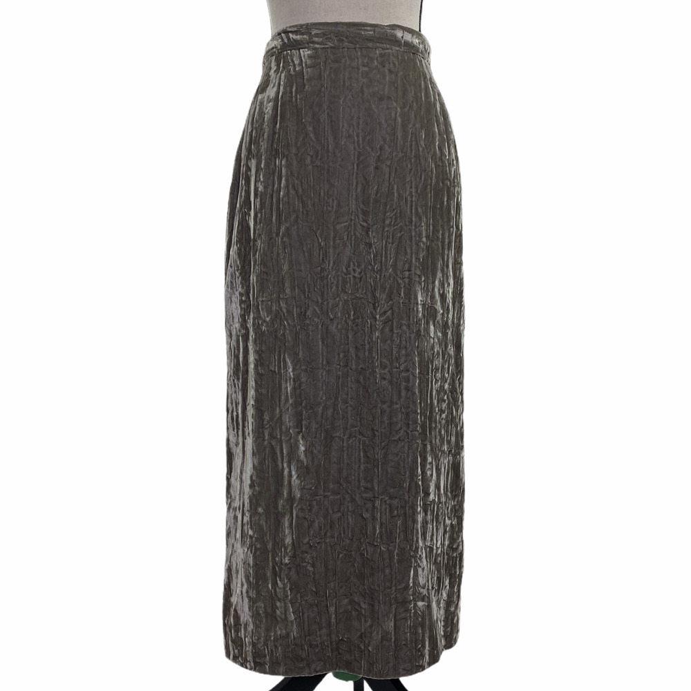 BROWN Textured Silky Maxi Skirt
